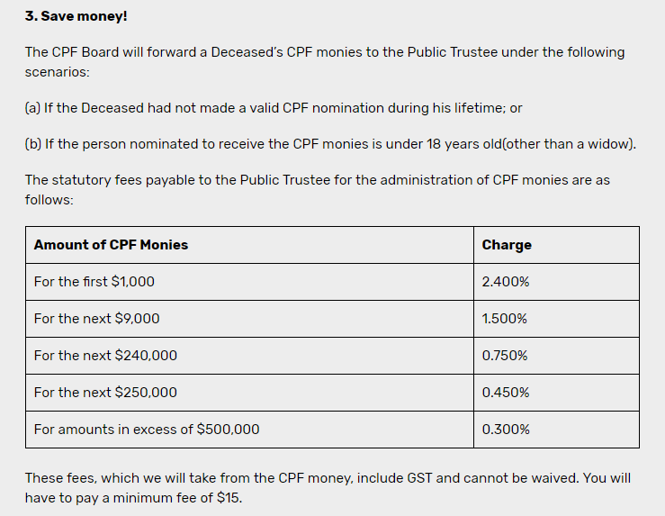 One-Stop Financial Legacy & Estate Planning - CPF Charge